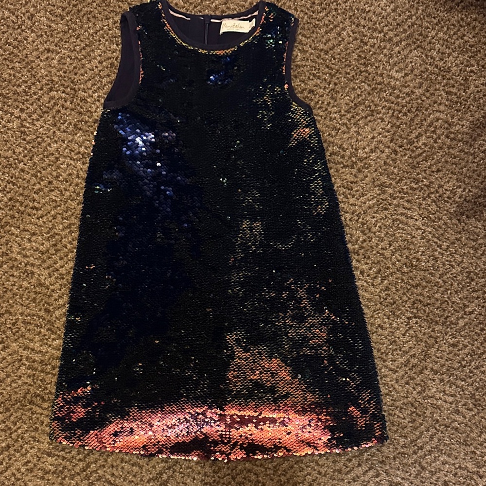 Mini Boden Navy and Pink Sequin Dress